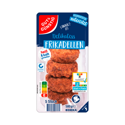 GUT&GÜNSTIG Frikadellen 5x100g QS ITW foodpipe [Lebensmittel-Lieferservice Rostock]
