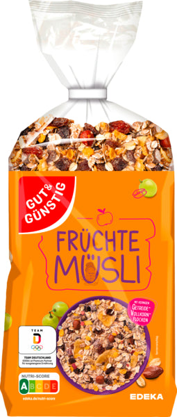 GUT&GÜNSTIG Früchte Müsli 1000g foodpipe [Lebensmittel-Lieferservice Rostock]