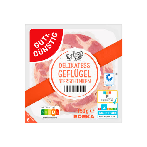 GUT&GÜNSTIG Geflügelbierschinken 150g QS ITW foodpipe Rostock [Lebensmittel-Lieferservice Rostock]