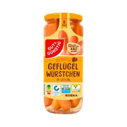 GUT&GÜNSTIG Geflügelfleischwürstchen im Saitling 530g QS foodpipe [Lebensmittel-Lieferservice Rostock]