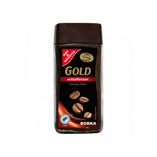GUT&GÜNSTIG Gold löslicher Kaffee entkoffeiniert 100g foodpipe [Lebensmittel-Lieferservice Rostock]