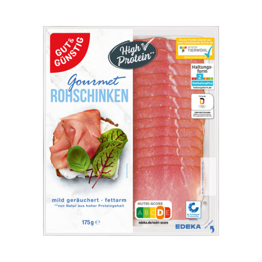 GUT&GÜNSTIG Gourmet Rohschinken 175g QS ITW foodpipe [Lebensmittel-Lieferservice Rostock]