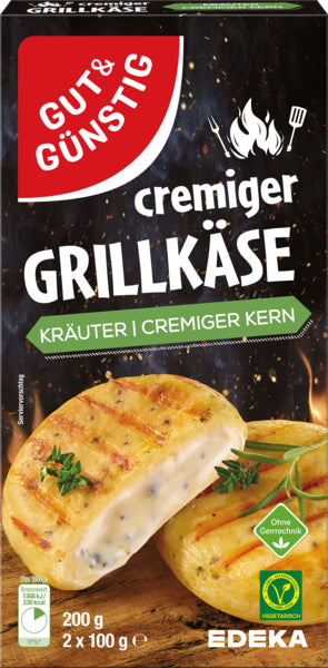 GUT&GÜNSTIG Grill-und Pfannenkäse Kräuter 55% 200g VLOG foodpipe [Lebensmittel-Lieferservice Rostock]