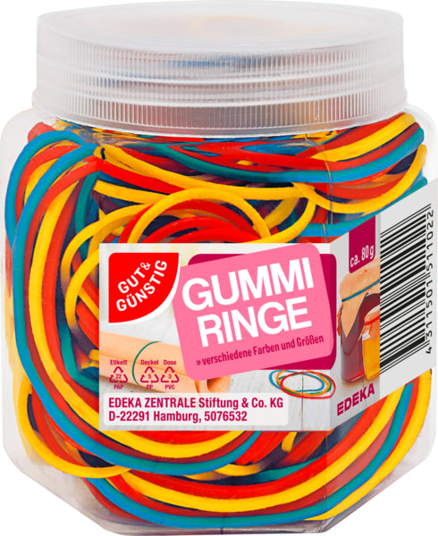 GUT&GÜNSTIG Gummiringe farbig sortiert 80g foodpipe [Lebensmittel-Lieferservice Rostock]