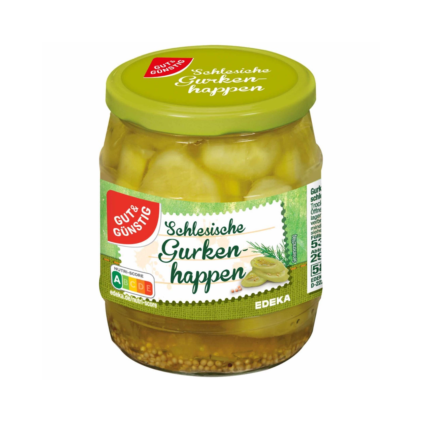 GUT&GÜNSTIG Gurkenhappen schlesisch 530g foodpipe [Lebensmittel-Lieferservice Rostock]