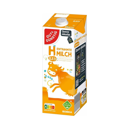 GUT&GÜNSTIG H-Milch 0,3% 1l VLOG foodpipe [Lebensmittel-Lieferservice Rostock]