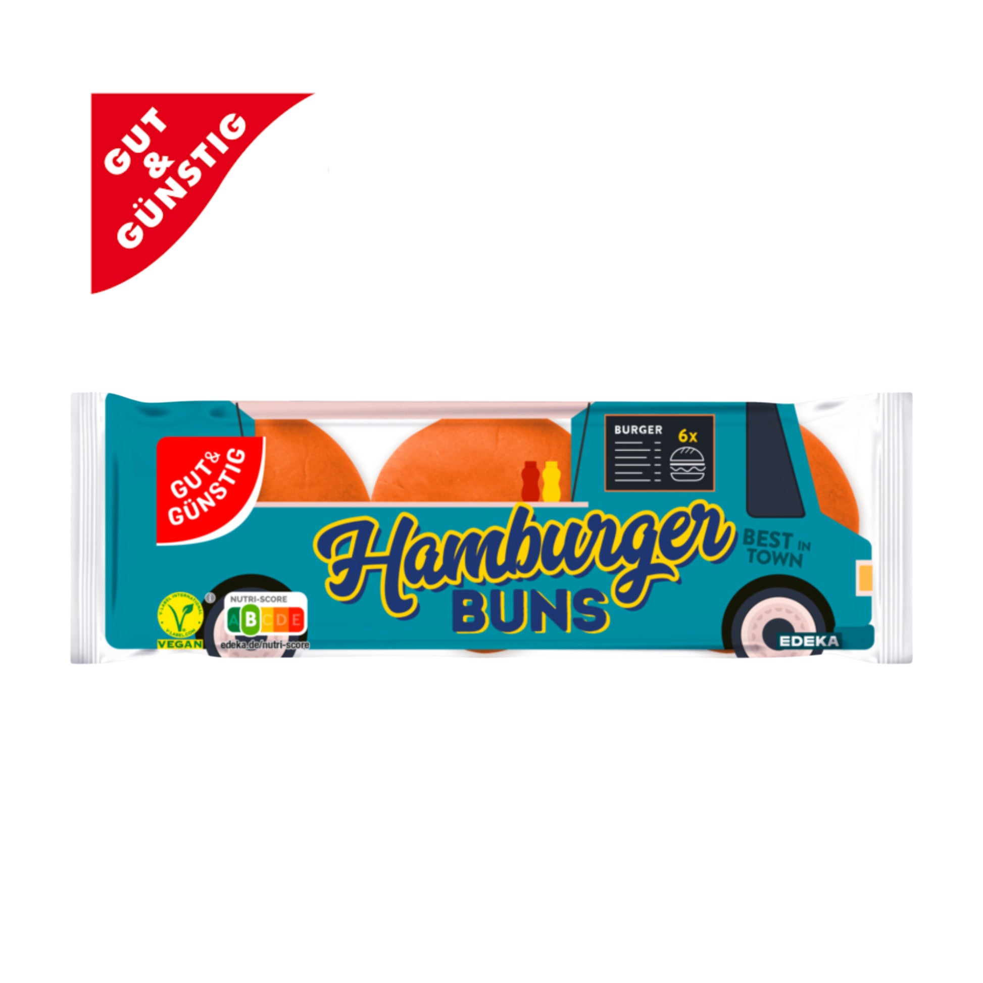 GUT&GÜNSTIG Hamburger Buns ohne Sesam 300g foodpipe [Lebensmittel-Lieferservice Rostock]