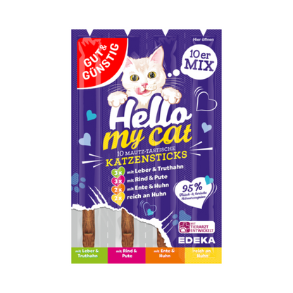 GUT&GÜNSTIG Hello My Cat Katzensticks Mix 10ST foodpipe [Lebensmittel-Lieferservice Rostock]