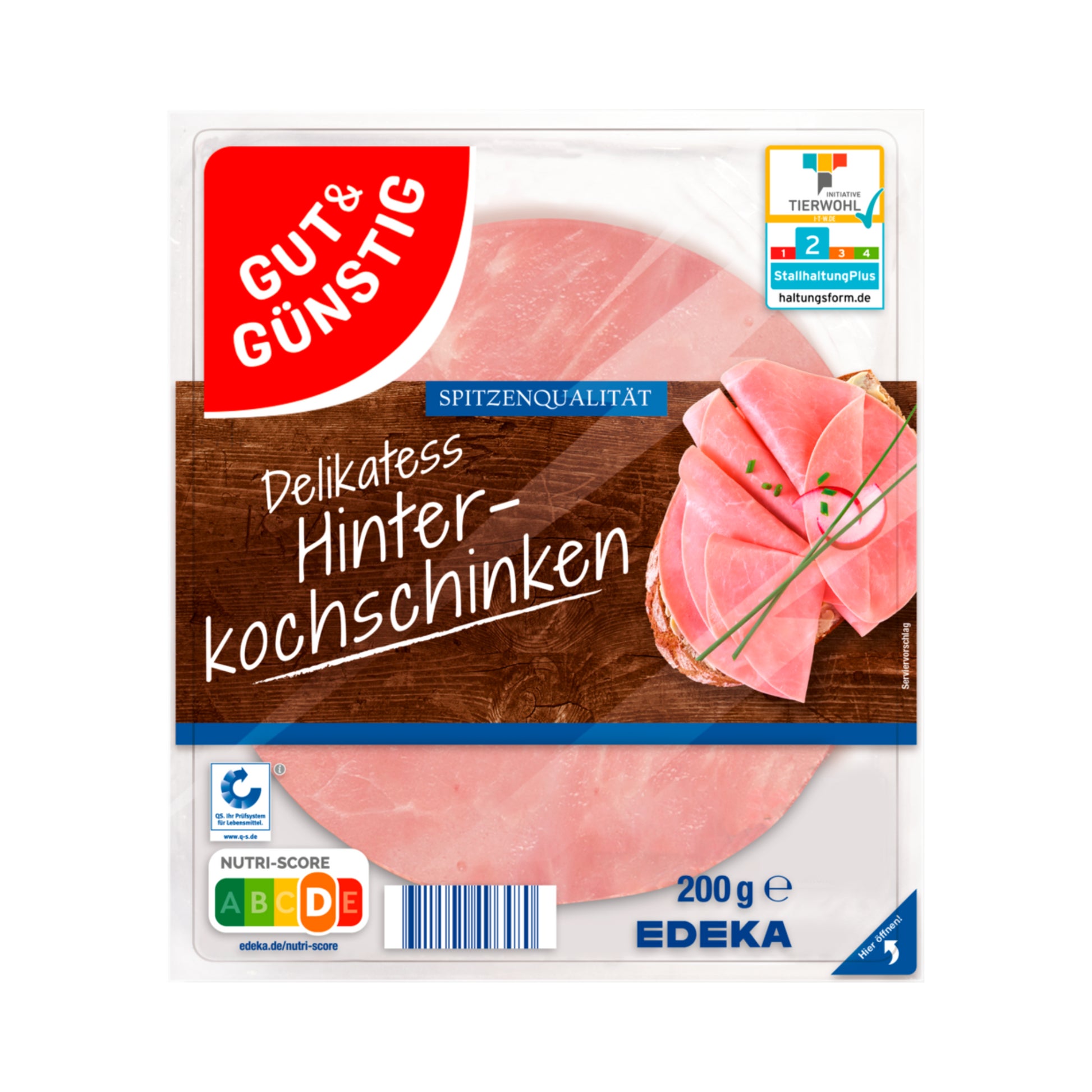 GUT&GÜNSTIG Hinterkochschinken 200g QS ITW foodpipe [Lebensmittel-Lieferservice Rostock]