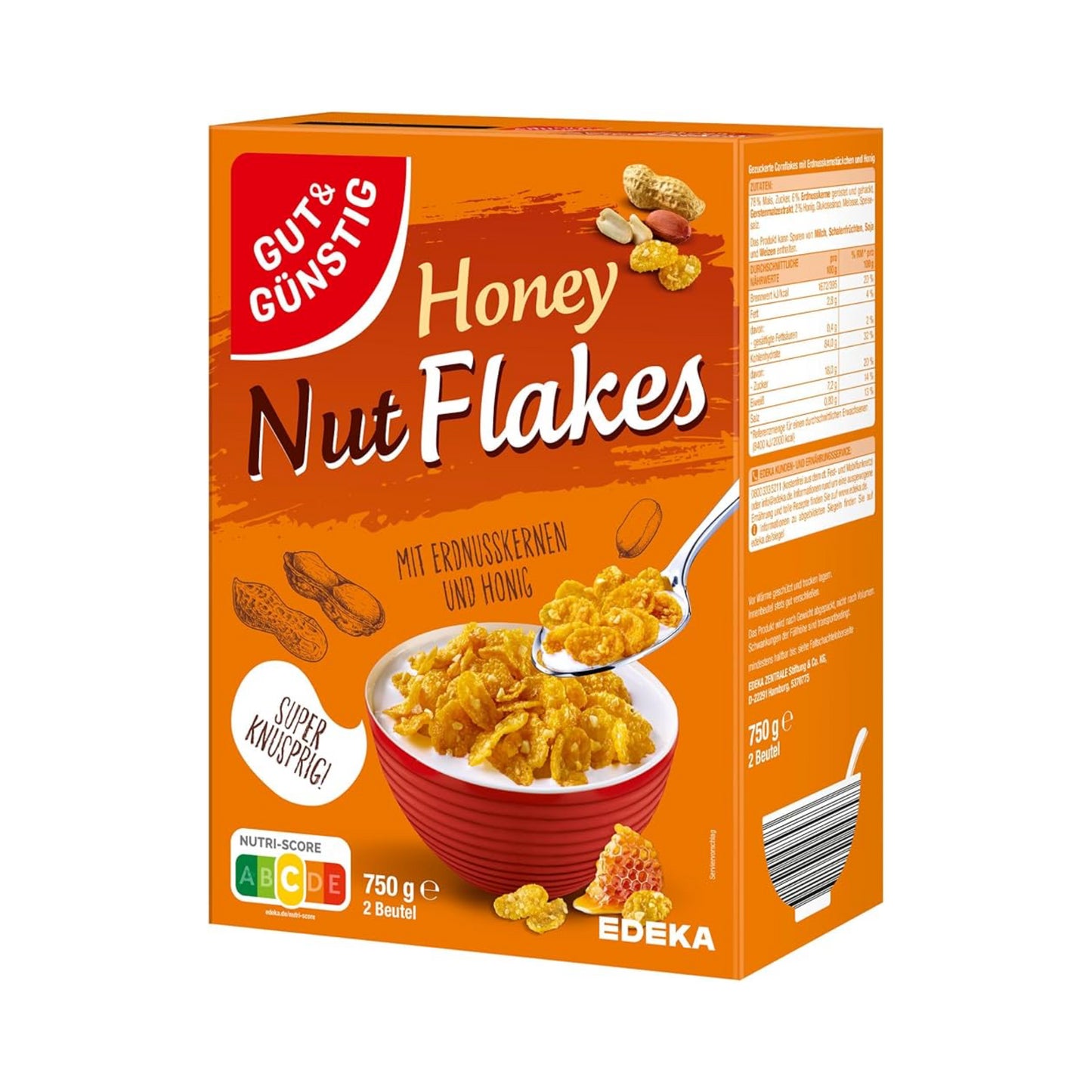 GUT&GÜNSTIG Honey Nut Flakes 750g foodpipe [Lebensmittel-Lieferservice Rostock]