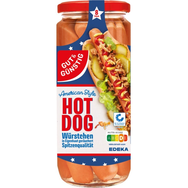 GUT&GÜNSTIG Hot Dog Würstchen 8ST 665g QS foodpipe [Lebensmittel-Lieferservice Rostock]