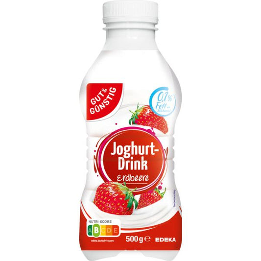 GUT&GÜNSTIG Joghurtdrink Erdbeere 500g DPG foodpipe [Lebensmittel-Lieferservice Rostock]