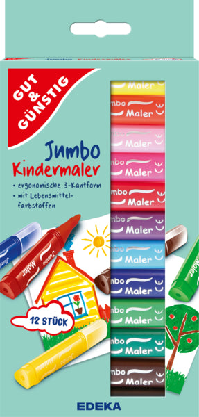 GUT&GÜNSTIG Jumbo Kindermaler 12ST foodpipe [Lebensmittel-Lieferservice Rostock]