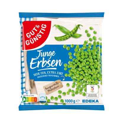 GUT&GÜNSTIG Junge Erbsen 1000g foodpipe [Lebensmittel-Lieferservice Rostock]