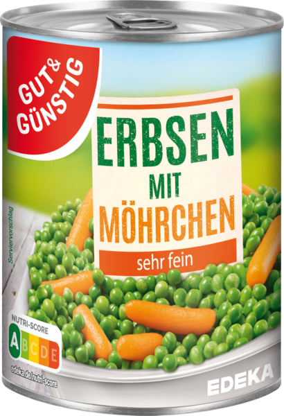 GUT&GÜNSTIG Junge Erbsen und Möhrchen sehr fein 400g foodpipe [Lebensmittel-Lieferservice Rostock]