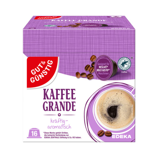 GUT&GÜNSTIG Kaffeekapseln Grande 16ST 128g foodpipe [Lebensmittel-Lieferservice Rostock]