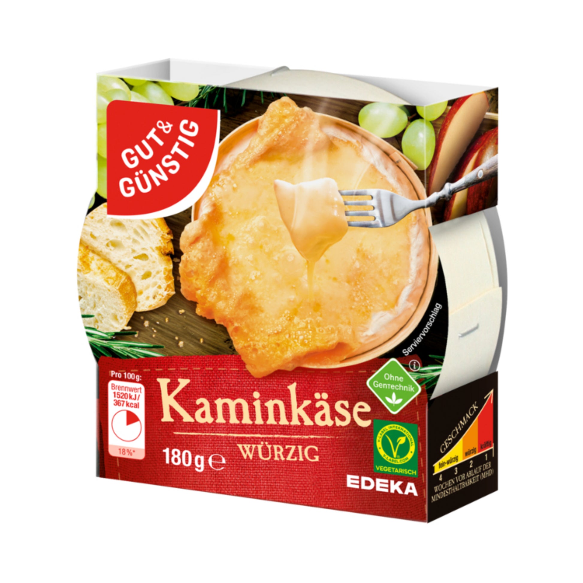 GUT&GÜNSTIG Kaminkäse würzig 60% 180g VLOG foodpipe [Lebensmittel-Lieferservice Rostock]