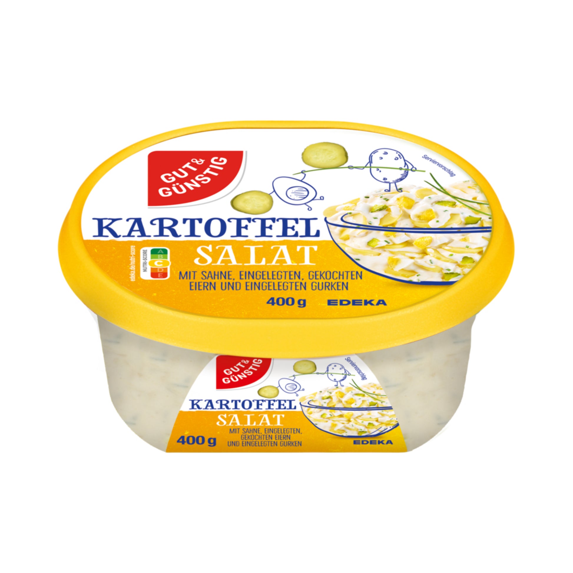 GUT&GÜNSTIG Kartoffelsalat mit Sahne, Ei und eingelegten Gurken 400g foodpipe [Lebensmittel-Lieferservice Rostock]