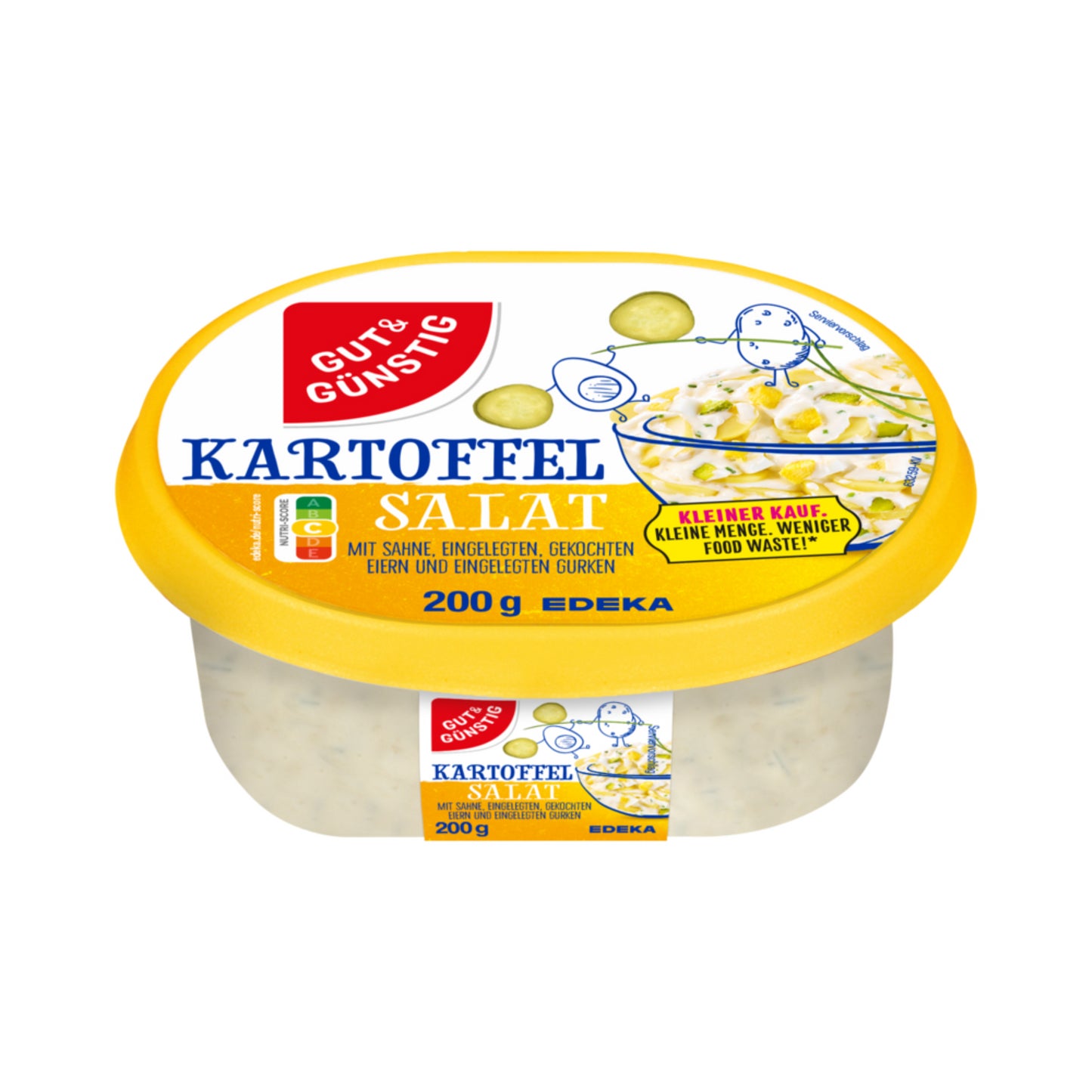 GUT&GÜNSTIG Kartoffelsalat mit Sahne, Ei und eingelegten Gurken Kleiner Kauf 200g foodpipe [Lebensmittel-Lieferservice Rostock]