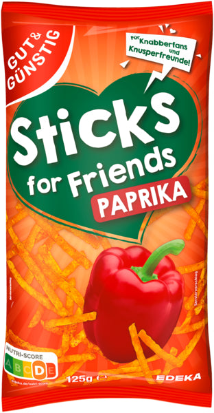 GUT&GÜNSTIG Kartoffelsticks Paprika 125g foodpipe [Lebensmittel-Lieferservice Rostock]
