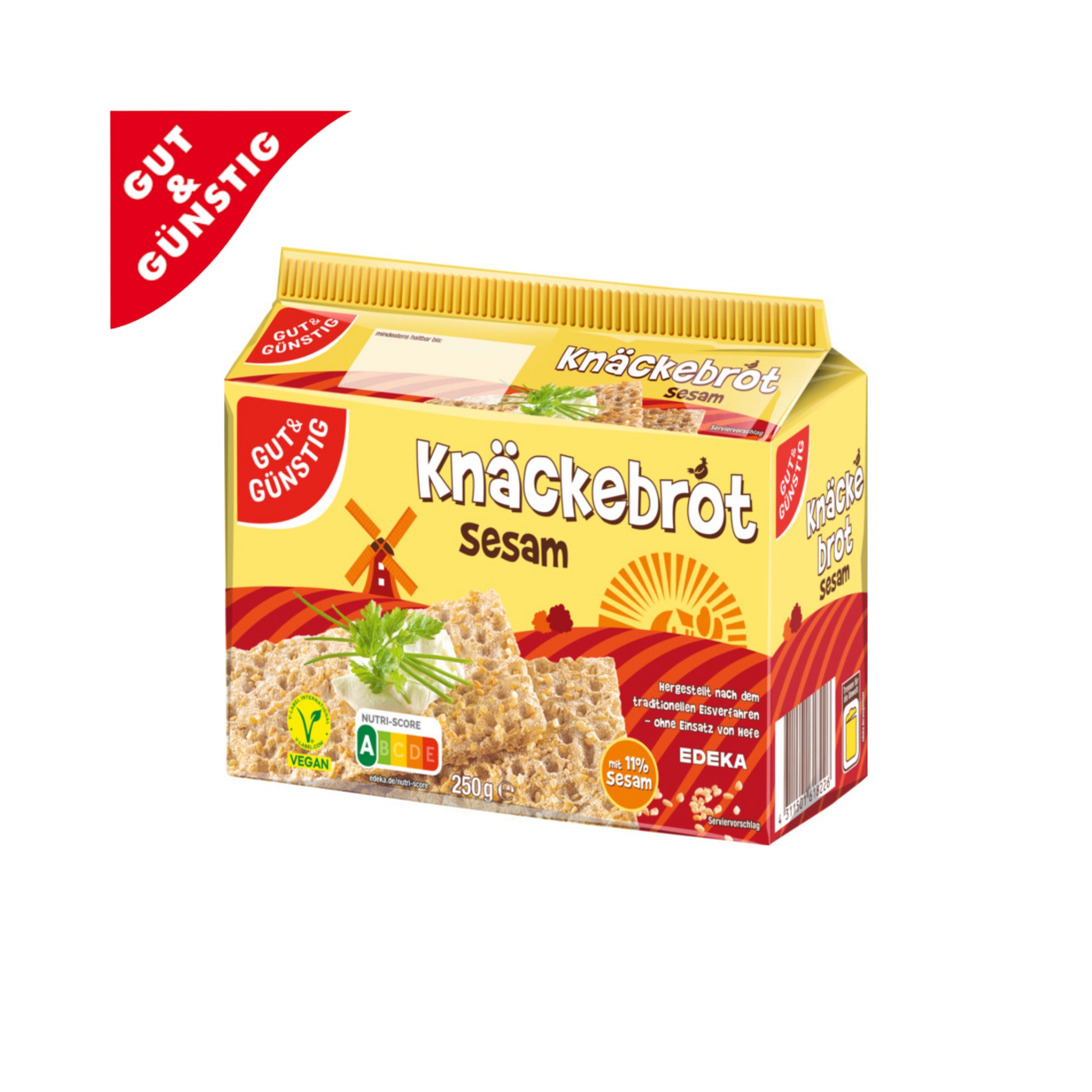 GUT&GÜNSTIG Knäckebrot Sesam 250g foodpipe [Lebensmittel-Lieferservice Rostock]