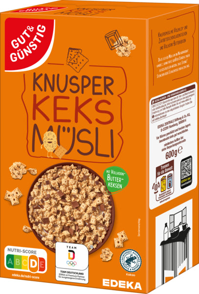 GUT&GÜNSTIG Knusper Müsli Schoko&Keks 600g foodpipe [Lebensmittel-Lieferservice Rostock]