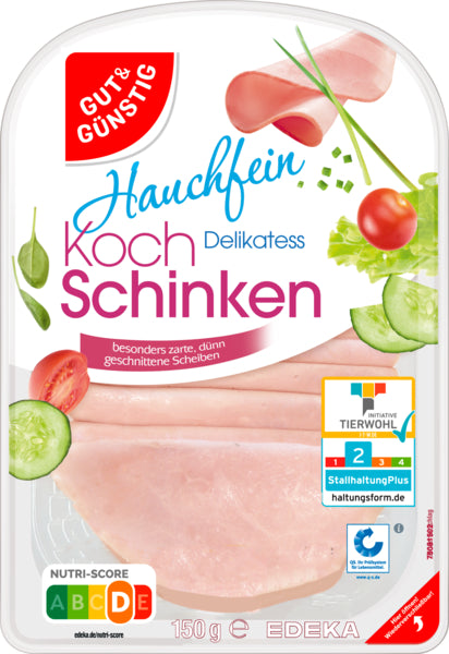 GUT&GÜNSTIG Kochschinken hauchfein 150g QS ITW foodpipe [Lebensmittel-Lieferservice Rostock]