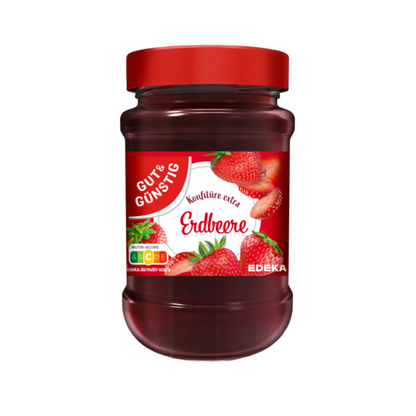 GUT&GÜNSTIG Konfitüre Erdbeere 450g foodpipe [Lebensmittel-Lieferservice Rostock]