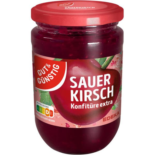 GUT&GÜNSTIG Konfitüre extra Sauerkirsch 450g foodpipe [Lebensmittel-Lieferservice Rostock]