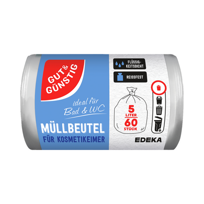 GUT&GÜNSTIG Kosmetikeimerbeutel 5l 60ST foodpipe [Lebensmittel-Lieferservice Rostock]