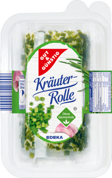 GUT&GÜNSTIG Kräuter Frischkäse Rolle Doppelrahmstufe 100g VLOG foodpipe [Lebensmittel-Lieferservice Rostock]