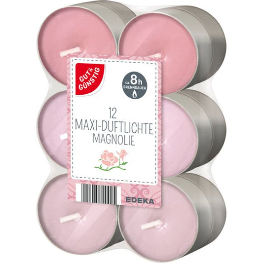 GUT&GÜNSTIG Maxi Duftlichte Magnolie 12ST foodpipe [Lebensmittel-Lieferservice Rostock]