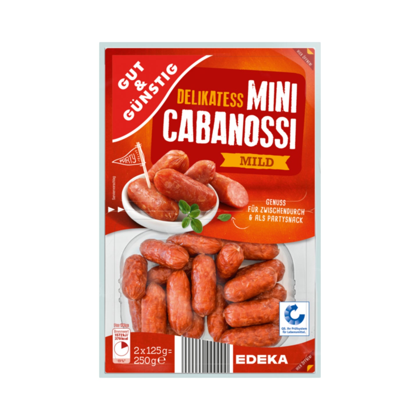 GUT&GÜNSTIG Mini Cabanossi mild 250g QS foodpipe [Lebensmittel-Lieferservice Rostock]