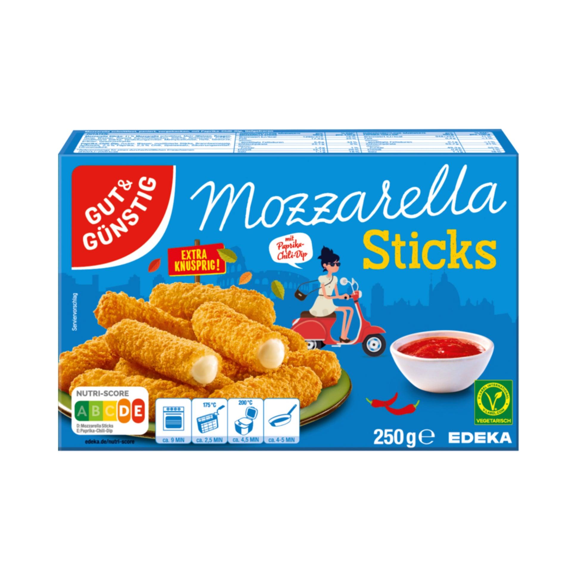 GUT&GÜNSTIG Mozzarella-Sticks mit Chili-Dip 250g foodpipe [Lebensmittel-Lieferservice Rostock]