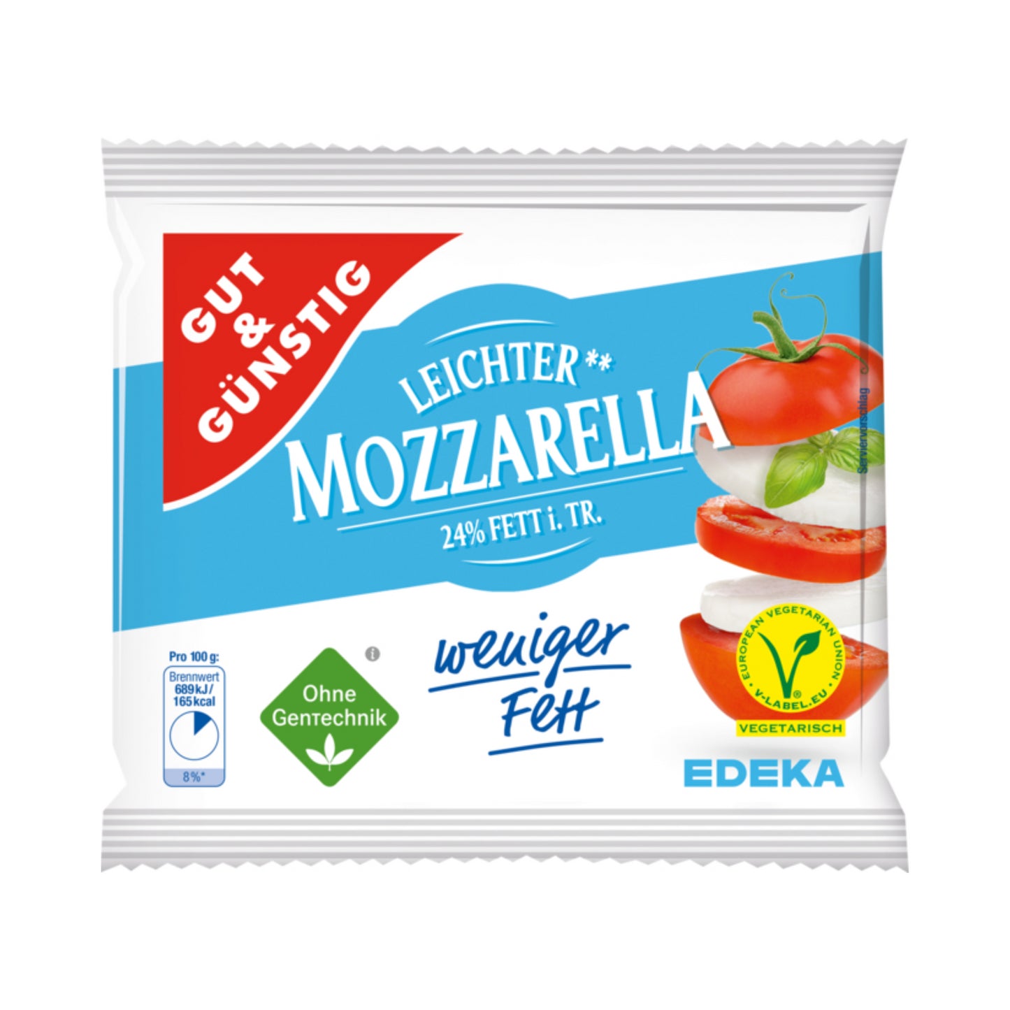 GUT&GÜNSTIG Mozzarella light 24% 200g VLOG foodpipe [Lebensmittel-Lieferservice Rostock]