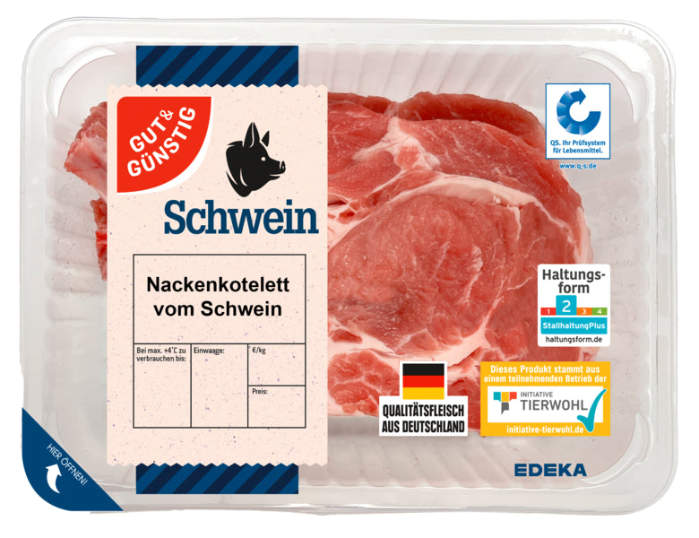GUT&GÜNSTIG Nackenkotelett 350g QS foodpipe [Lebensmittel-Lieferservice Rostock]