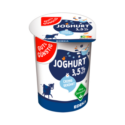 GUT&GÜNSTIG Naturjoghurt 3,5% 500g VLOG foodpipe [Lebensmittel-Lieferservice Rostock]