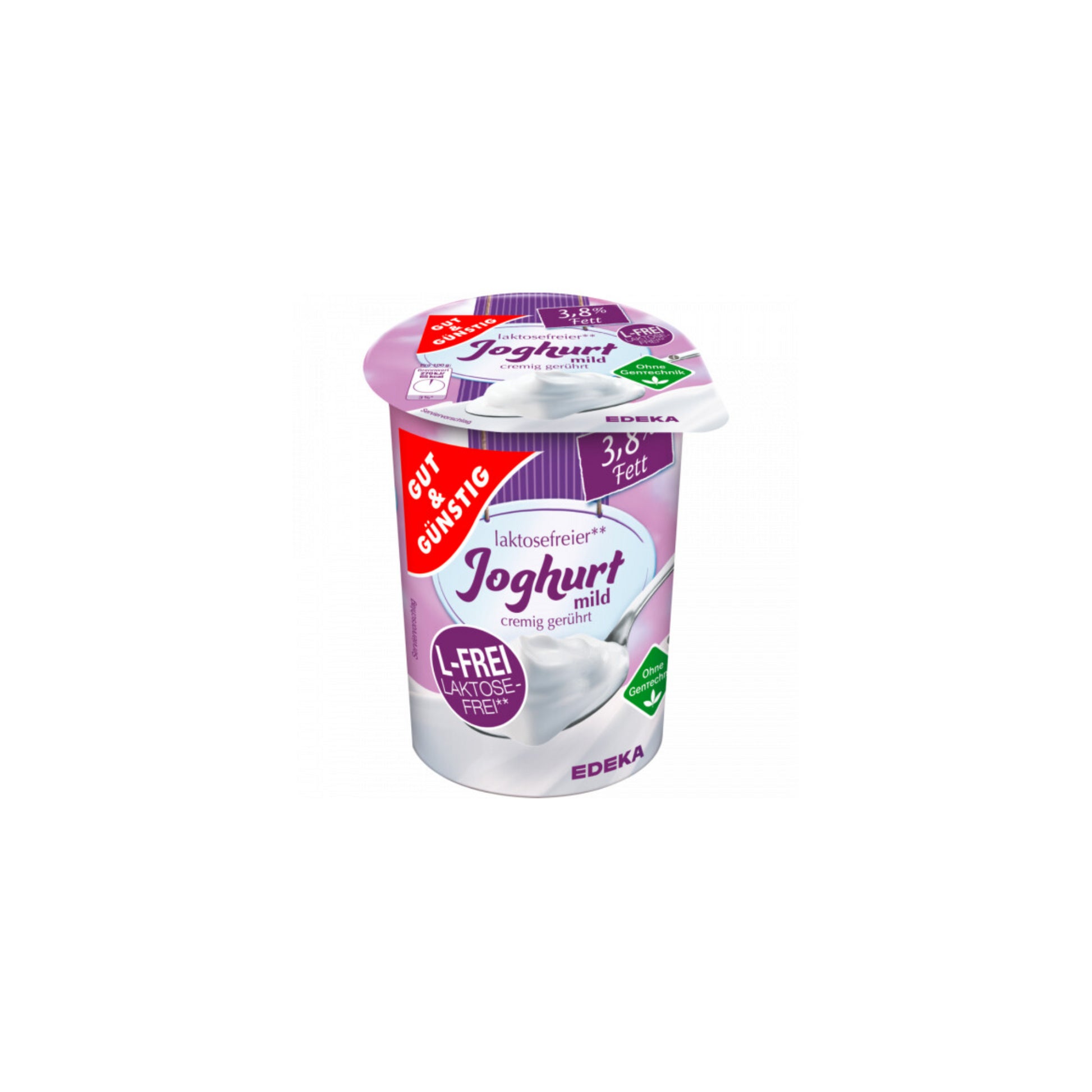 GUT&GÜNSTIG Naturjoghurt mild laktosefrei 3,8% 500g VLOG foodpipe [Lebensmittel-Lieferservice Rostock]
