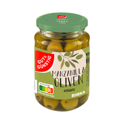 GUT&GÜNSTIG Oliven grün entsteint 340g foodpipe [Lebensmittel-Lieferservice Rostock]