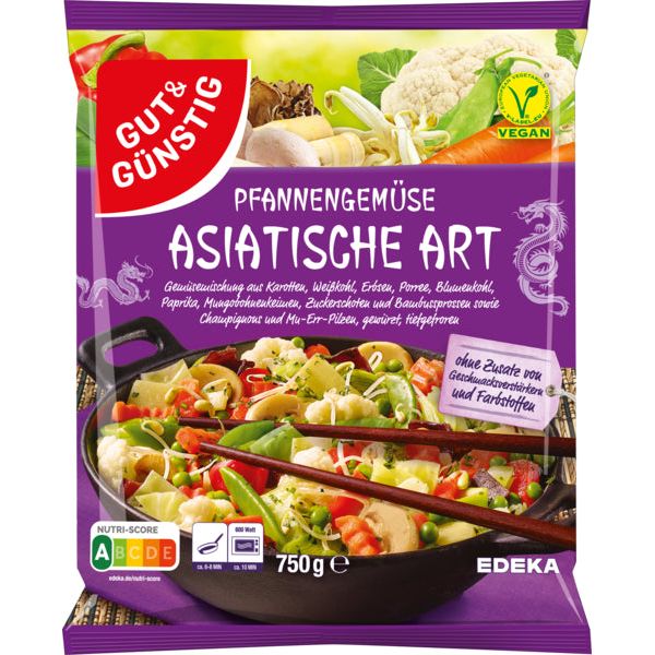 GUT&GÜNSTIG Pfannengemüse Asiatische Art 750g foodpipe [Lebensmittel-Lieferservice Rostock]