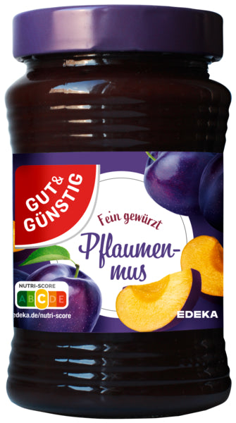 GUT&GÜNSTIG Pflaumenmus fein gewürzt 450g foodpipe [Lebensmittel-Lieferservice Rostock]
