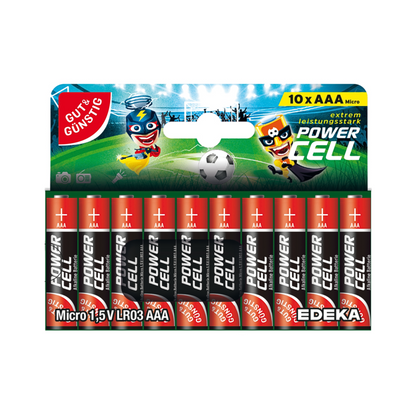 GUT&GÜNSTIG Power Cell Alkaline Micro AAA 1,5V LR03 10ST foodpipe [Lebensmittel-Lieferservice Rostock]
