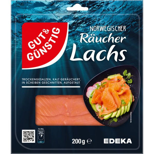 GUT&GÜNSTIG Räucherlachs 200g foodpipe [Lebensmittel-Lieferservice Rostock]