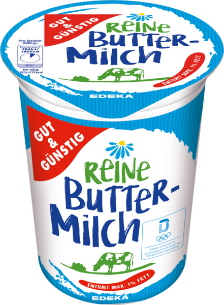 GUT&GÜNSTIG Reine Buttermilch 500g foodpipe [Lebensmittel-Lieferservice Rostock]