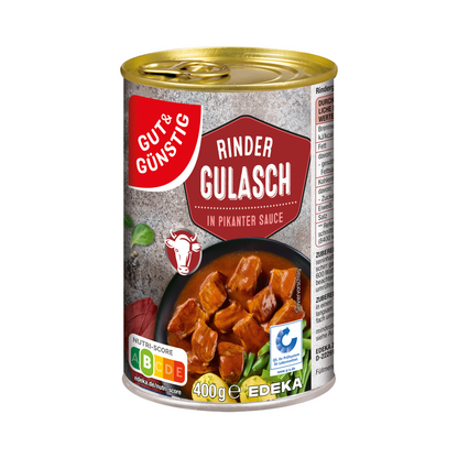 GUT&GÜNSTIG Rindergulasch 400g QS foodpipe [Lebensmittel-Lieferservice Rostock]