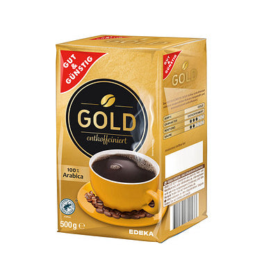 GUT&GÜNSTIG Röstkaffee Gold entkoffeiniert 500g foodpipe [Lebensmittel-Lieferservice Rostock]