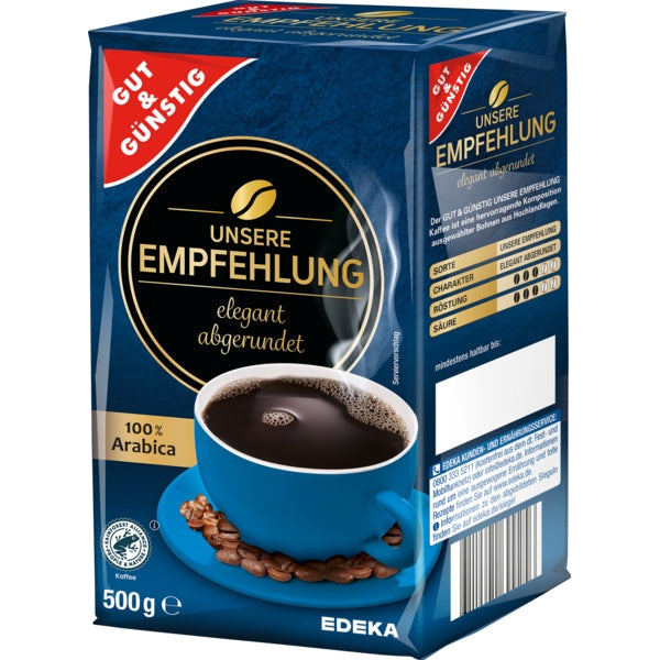 GUT&GÜNSTIG Röstkaffee Unsere Empfehlung 500g foodpipe [Lebensmittel-Lieferservice Rostock]