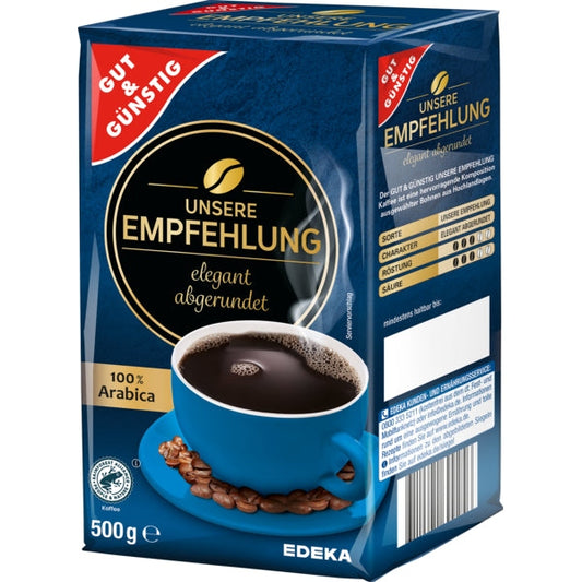 GUT&GÜNSTIG Röstkaffee Unsere Empfehlung 500g foodpipe [Lebensmittel-Lieferservice Rostock]