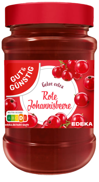 GUT&GÜNSTIG Rotes Johannisbeer Gelee extra 450g foodpipe [Lebensmittel-Lieferservice Rostock]