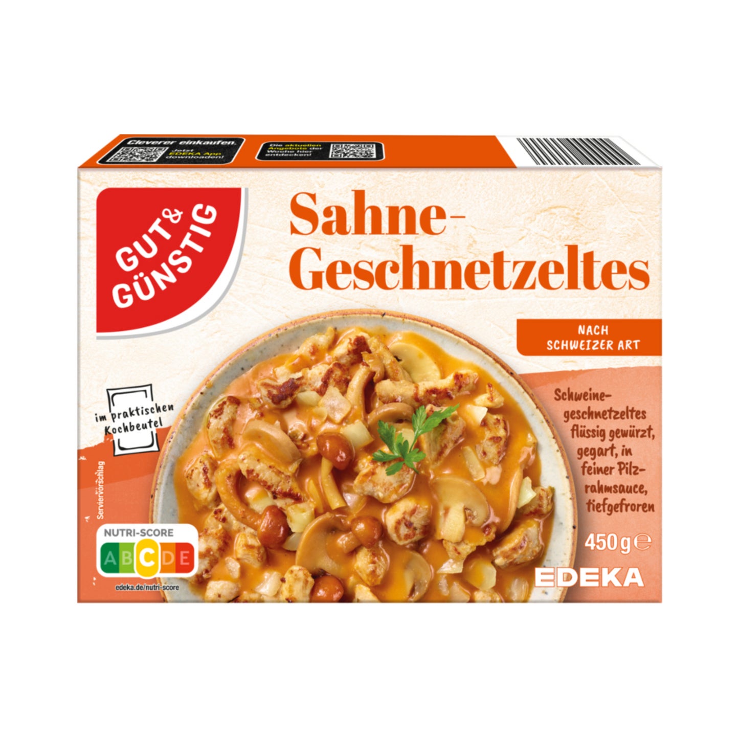 GUT&GÜNSTIG Sahne-Geschnetzeltes Schweizer Art 450g foodpipe [Lebensmittel-Lieferservice Rostock]